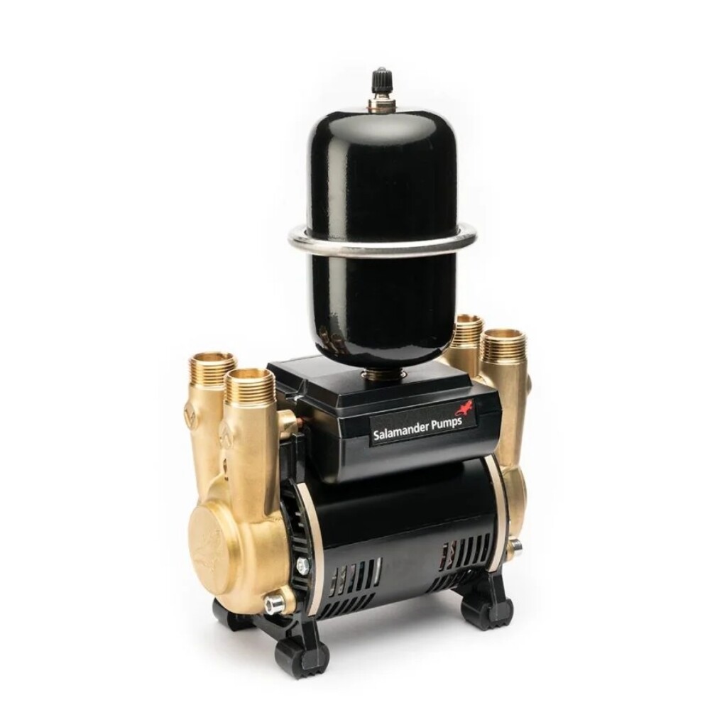 Salamander 2.0 bar Twin Brass Ended Universal Regenerative Shower And ...